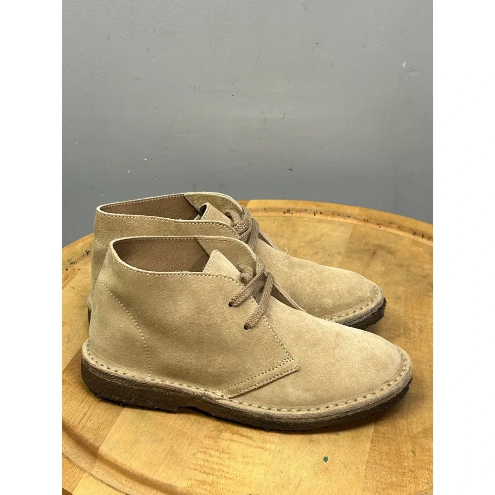 Crewcuts MacAlister Desert Boots Kids K3 Tan Suede Italian Leather Chukka Shoes
